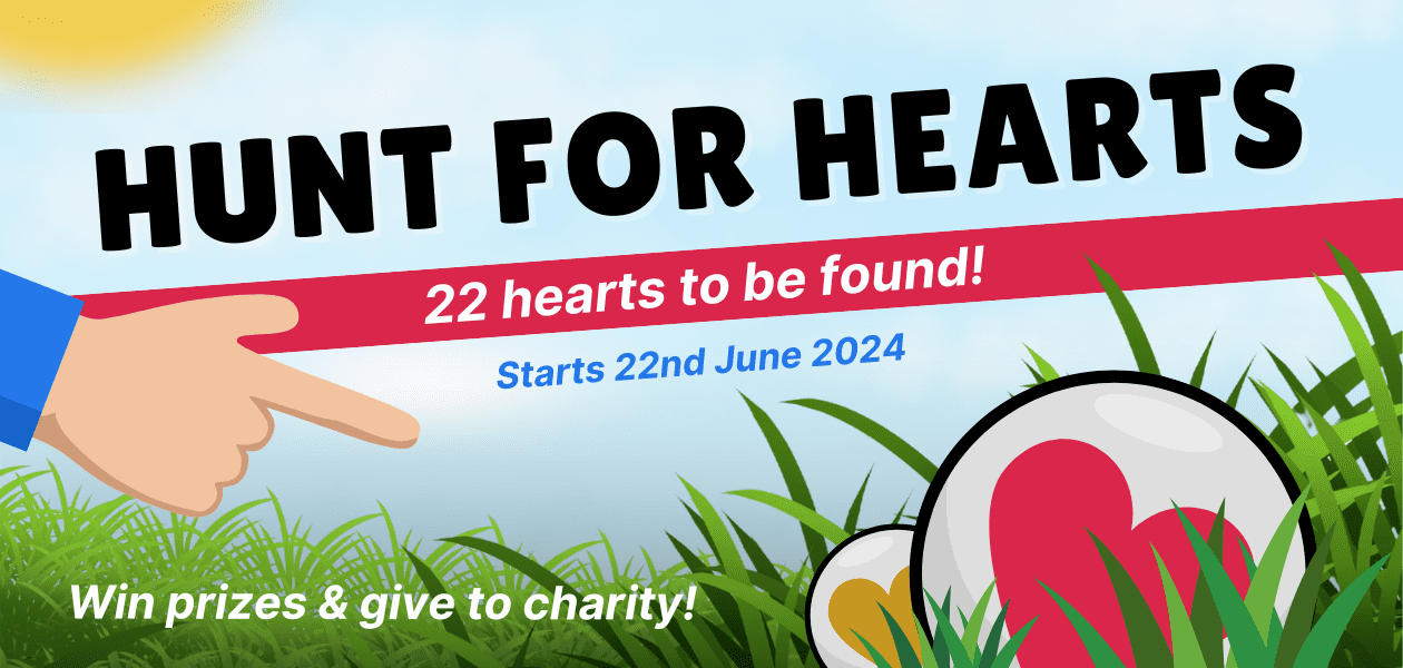 Hunt for hearts website banner