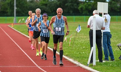 Jim Brown 8 Yuko Gordon 15 and David Bowker 7 at Wednesday's County track 10K by Keith Fenwick (1) (1)