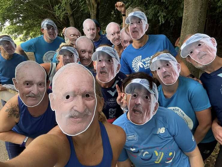 Some Spartans in this group of parkrunners approaching 4K Angus Corner on 16th August 2025 by parkrun (1)